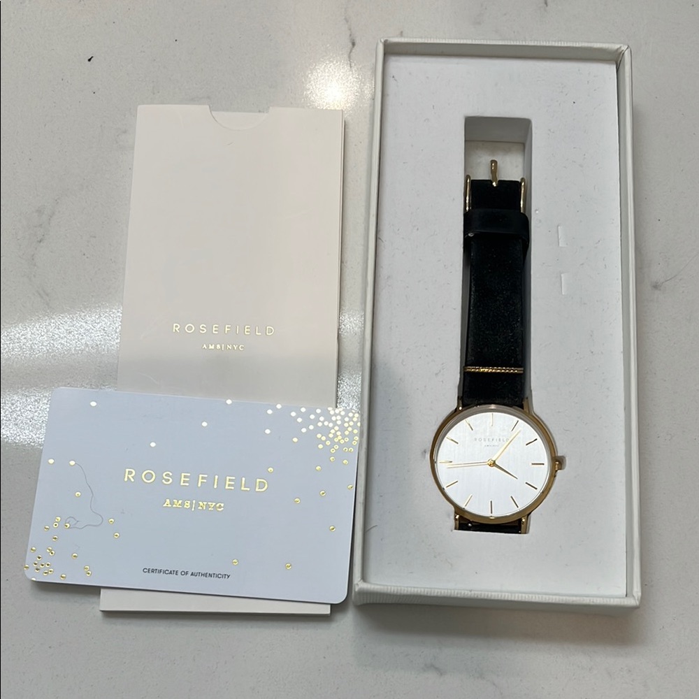 Sophisticated Rosefield Gold and Black Watch